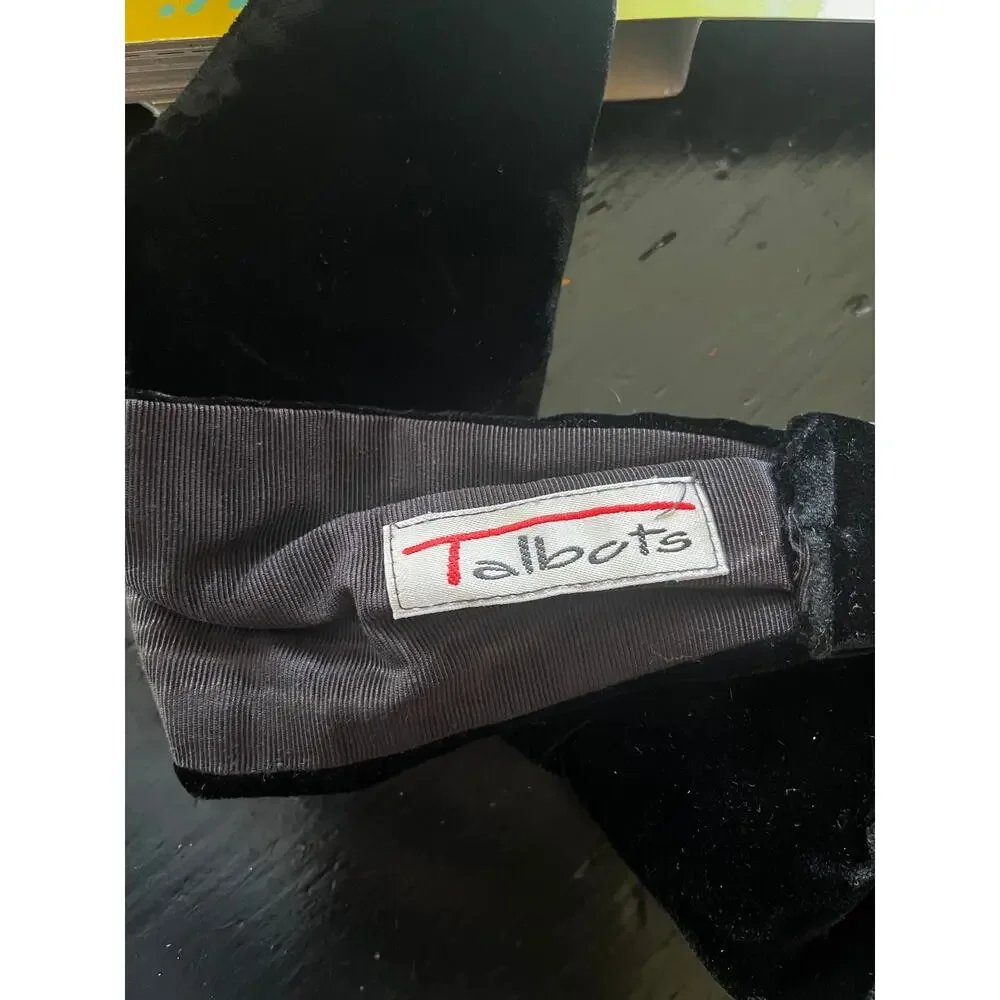 Vintage 80s Bow Belt Black Velvet Statement Size Small